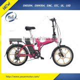 2016 hot sale 2 wheels mini mid drive electric folding bike with 250w brushless motor