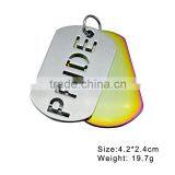 Europe 2pieces Purple High Polishing Stainless Steel Dog Tag Jewelry Pride Pendant thumbnail-2