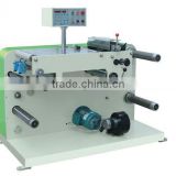 Adhesive label roll to small rolls slitting machine
