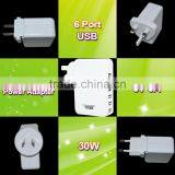 Portable Usb 1 2 3 4 5 6 7 8port USB AC Power Multi Adapter Travel Wall Charger US EU UK AU Plug 10W 30W 35W 5V 2A 3.1A 4A 6A 7A thumbnail-1