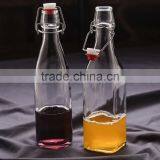 Round Olive Oil Glass Bottle With Stopper Clear Glass Bottle thumbnail-2