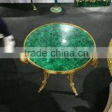 Fantastic Quality Gilt Bronze Mounted Louis XVI Style Natural Malachite Console Table thumbnail-6