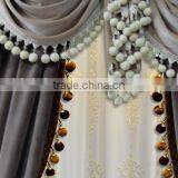 European Classical Solid Beige Velvet Wedding Door Window Curtain, Ready Made Valance Arched Door Curtain thumbnail-5