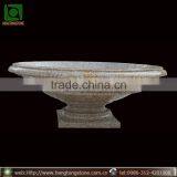 Western Beige Stone Figure Flowerpot Statues Marble Carving thumbnail-1