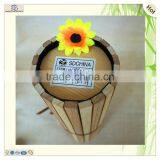Handles Round Cylindrical Poplar Pine Wine Gift Box thumbnail-4
