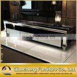 Modern Silver Mirror tv Stand With 20mm Marble Top thumbnail-1