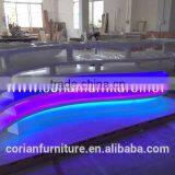 Modern Design Acrylic Solid Surface hi Macs Made Colorful Led Lighted Restaurant Counter Table thumbnail-1