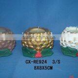 Terra Cotta Pinecone Design Candle Holder for Christmas thumbnail-1