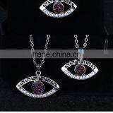 S925 Sterling Silver Evil Eye Natural Drusy Agate Crystal Quartz Geode Druzy Pendant thumbnail-6