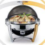 Wholesale Round Stainless Steel Roll Top Chafing Dish thumbnail-1