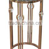 Golden Stainless Steel Plant Stand Pot Stand With Marble Top thumbnail-3