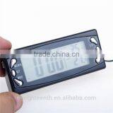 New 12V LCD Auto Thermometer Temperature Inside and Outside Car Alarm Digital Clock thumbnail-1
