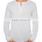 2016 Latest Men Long Sleeve Plain Solid Color Round Button Collar t Shirt thumbnail-1