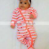 Wholesale Baby Clothes Clothing Set Pink Long Sleeve Romper for Spring thumbnail-1