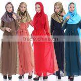 Long Sleeve Maxi Chiffon Beaded Muslim Dress Abaya thumbnail-2