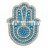 Lastest New Design Crystal Strass Sticker Rainbow Hamsa Hand Rhinestone Sticker Evil Eye Sticker DIY thumbnail-2