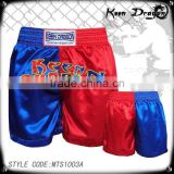 Men's boxing garment 100% polyester satin printed kick boxing shorts