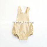 New Design Summer Baby Clothes Infant Plain Color Sleeveles Bodysuit Toddler Girls Romper thumbnail-1