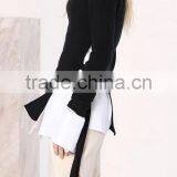 EY0867S Long Sleeve Cable-knit Hem Split Pullover Knit Sweater Patterns for Girls thumbnail-4