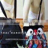 Hill Tribe Shoulder Bag Patchwork Silk Fabric OWL thumbnail-1