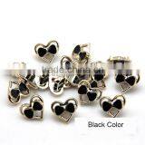 White Black 13*14mm Shank Heart Design With Bowknot Plastic Button For Clothing thumbnail-4