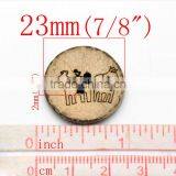 50PCs Brown Animal Pattern Coconut Shell 2 Holes Sewing Buttons Scrapbooking 23mm(7/8"),Jewelry thumbnail-1