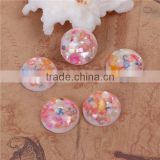 Resin & Shell Mosaic Dome Seals Cabochon Round Multicolor