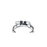 Shamballa Bracelet, Clear Crystal Pave Alloy Square Beads thumbnail-1