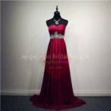 Wine Red Chiffon Prom Dresses P1519 thumbnail-1