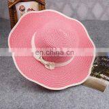 Lace Bowknot Straw Hat Folding Sunshade Hat Beach Cap thumbnail-6