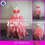 F211 Real Sample Coral And White Organza Ball Gown Quinceanera Dresses With Detachable Skirt thumbnail-1