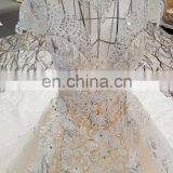LS00249 Real Photos Cap Sleeves Lace Sleeve Zipper Long Train Bow Ghana Wedding Dresses for Sale Online thumbnail-3