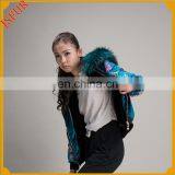 Various Styles Plain Reflective MenVelvet Panelled Leather Bomber Jacket thumbnail-4