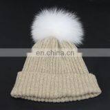 Autumn and Winter Warm Large Fox Hair Wool Wool Hat Adult Knitted Hat thumbnail-5