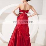New Arrival Red Sweetheart Sleeveless Evening Gowns Beaded Floor Length Ruched Mother Of The Bride Dress thumbnail-3