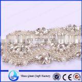 High-end Elegant Diamond Sutra Transparent Acrylic With Handmade Beaded Belt Crystal Lace Wedding Dresses thumbnail-2