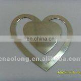 Heart Shape Die Cut Custom Laser Engraved Logo Metal Souvenirs Bookmark/book Marks