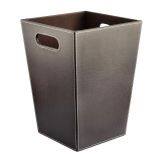 Kitchen Office Cabinet Leather Trash Can Square Wastebasket Paper Basket Trash Organizers Dustbin Garbage Waste Bin (Color : Brown) thumbnail-2
