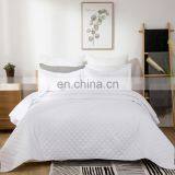 Plain Dyed Twin Queen King Size 3 Pcs 100% Polyester Home Bedding Ultrasonic Quilt Bedspread Set thumbnail-6