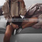 Wholesale Custom Logo Blank Fitness Pullover Long Sleeve Cropped Spring Summer Women Plain Crop Hoodie thumbnail-5