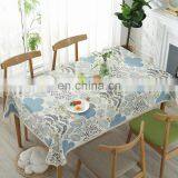 High Quality Table Cloth Blue Vintage Flower Printed Table Cloth Cover Dining Table Cloth thumbnail-4