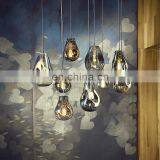 Contemporary Hotel Restaurant Decor Copper Light Ball Glass Pendant Lamp thumbnail-5