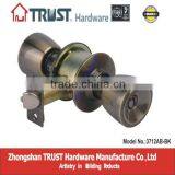 3712AB-BK:TRUST ANSI Grade 3 Cylindrical Privacy Knob Lock thumbnail-1