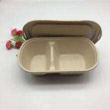 850ml 2 Compartment Bagasse Container Pack of 500 Burrito Bowl With Lid thumbnail-2