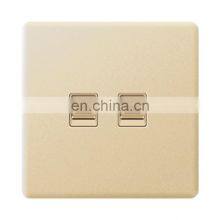 Type 86 UK/EU Standard Double TV Wall Socket 16A Flame Retardant PC Panel Socket And Switches Electrical