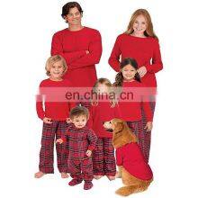 Wholesale Logo Autumn and Winter Children and Infants Adult Family Long-sleeved Plaid Pants Christmas Home Clothes Pajamas thumbnail-1