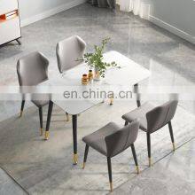 New Italian White Black Marble Rectangular Modern Luxury Designs Top Dining Room Tables Marble Dining Table thumbnail-3