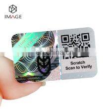 Stock Design 3D Laser Security Hologram Anti-fake Label With QR/ Brand Logo/ Scratch Code Printing thumbnail-1