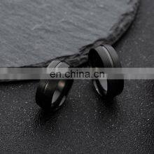 8mm Men's Black Simple Ring Fashion Stainless Steel Ring Birthday Gift Party Men's Jewelry Joyas de Hombre thumbnail-2