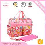 Fashion Floral Designer Diaper Tote Bags with large capacity